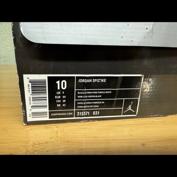 Size 10 - Jordan Spizike Citron 2008 Pure Purple 315371-031‎ - Picture 9 of 11